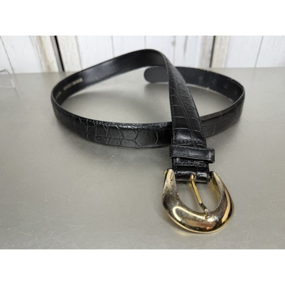 Lemie Embossed Genuine Leather Belt Croco Made In Italy Women’s Large 31-35in